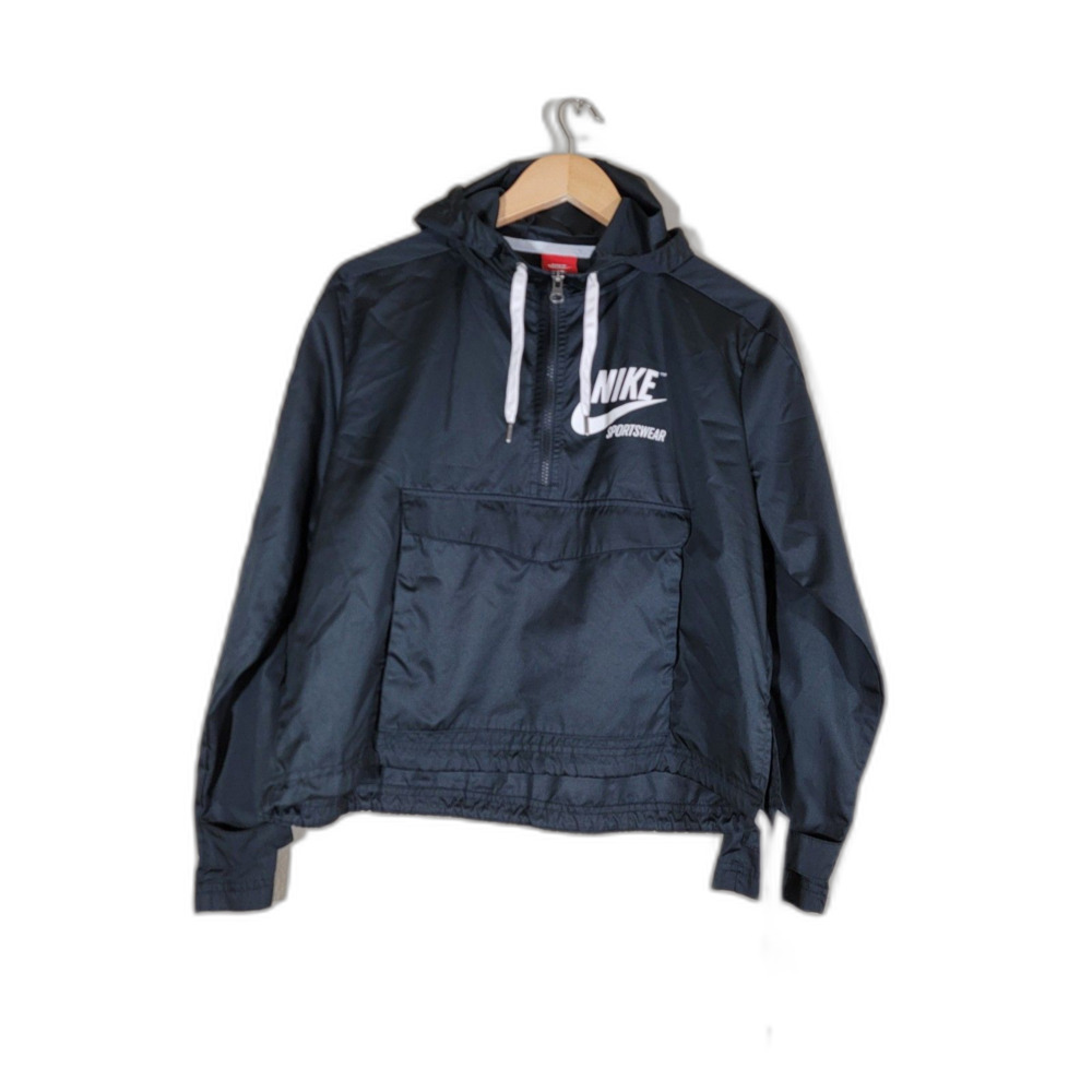 Nike Cropped Women's Black Windbreaker Hoodie - XS